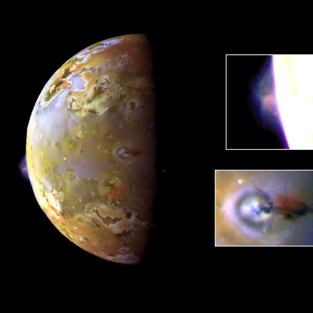 Io showing volcanic activity